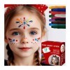 Kit de peinture faciale Ensemble de crayons de peinture for le visage de 12 couleurs, peinture corporelle lavable, Crayon de 