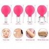 4 PCS Face Cupping Massager Sets, Comius Sharp Set de Ventouses en Verre Professionnel Avec Boule en Silicone, Ventouses de M