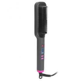 Brosse à Lisser les Cheveux, Fonction de Bouclage des Dents LCD 3D, Peigne à Lisser, Chauffage Uniforme PTC pour la Maison P