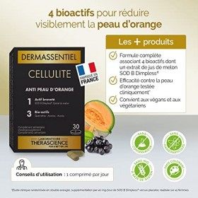 DERMASSENTIEL CELLULITE | Action anti-capitons| Efficacité cliniquement prouvée | Superoxyde Dismutase de Melon | 3 bioactifs