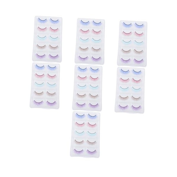 POPETPOP 35 Paires Faux Cils Colorés Faux Cils Denses Cils De Poupée Faux Cils Épais En Fibres Synthétiques Pestañas Postizas