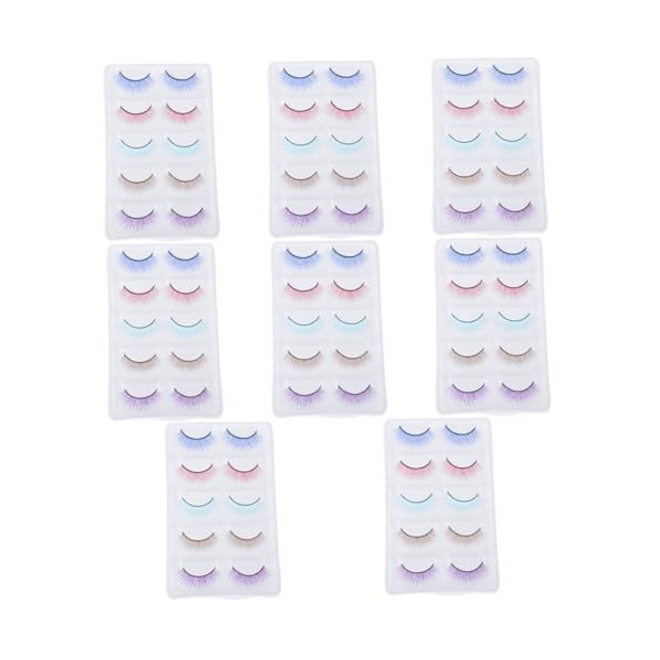 POPETPOP 35 Paires Faux Cils Colorés Faux Cils Denses Cils De Poupée Faux Cils Épais En Fibres Synthétiques Pestañas Postizas