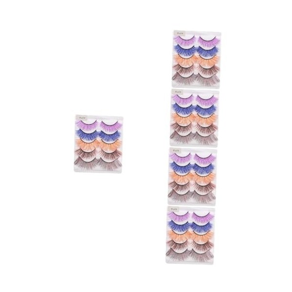 LALAFINA 20 Paires Faux Cils Colorés Faux Cils Dramatiques Cils En Bandes Complètes Cils Dhalloween Dramatiques Cils Longs E