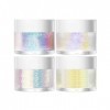 QUR 4Pcs Highlight Gel Coloré Highlight Liquide Fard à Paupières Poudre Corps Couleur Poudre Cosmétiques