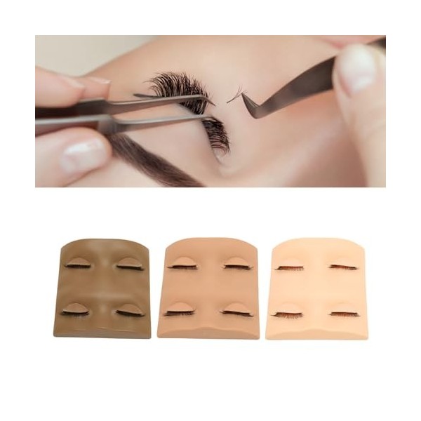 Tête de Poupée de Pratique des Cils, Tête de Mannequin de Cils, Paupières Amovibles Douces au Toucher, Portable pour Salon de