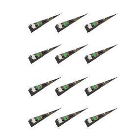 12 Pièces Pâte de Tatouage Temporaire Imperméable Lavable Bricolage Pâte de Tatouage Cône pour Salon Marron