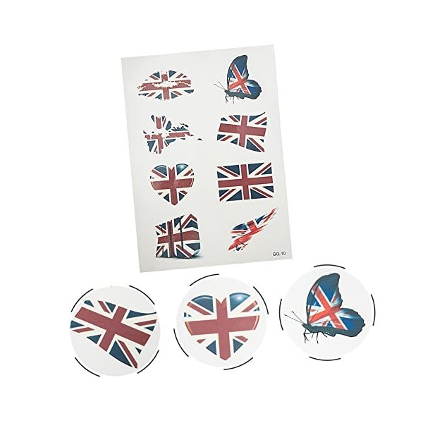 DOITOOL 25 Ensembles Football Autocollant Britannique Drapeau Visage Autocollants Royaume-Uni Drapeau Autocollant Reines Drap