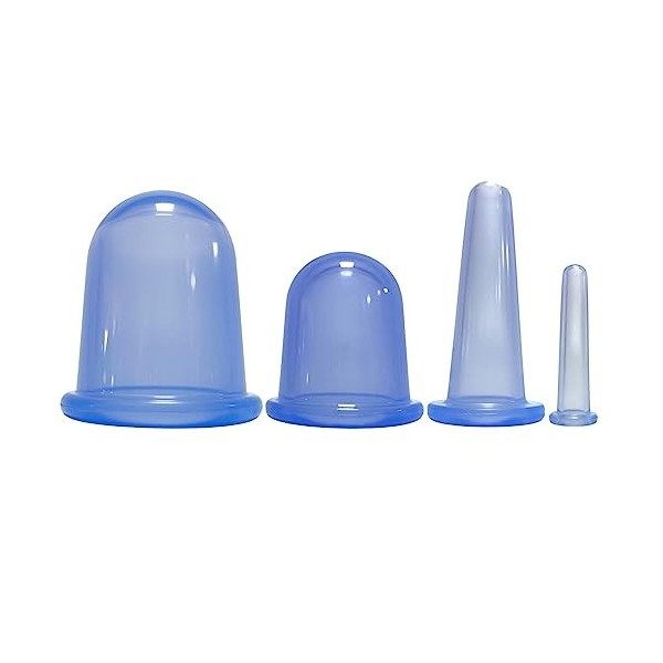 iTauyees Massage ventouses 4pcs Silicone coupe, Ventouses corps, Ventouses visage, Soin beauté en silicone, Soulagement de la