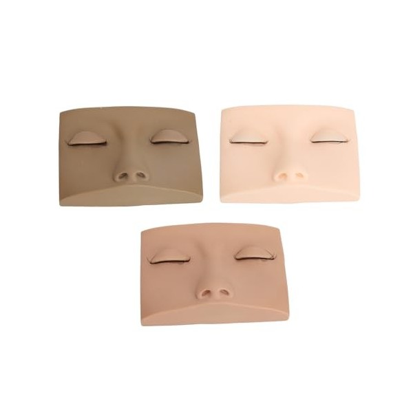 Tête de Mannequin dextension de Cils, Tête de Mannequin de Cils pour la Pratique, 3 Couleurs, Base Polyvalente et Stable pou