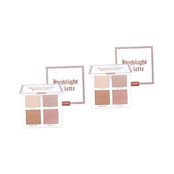 POPETPOP 2 Pièces 4 Poudre De Surligneur Métallique Souligner Mettre En Évidence La Poudre Bling Poudre De Palette De Maquill