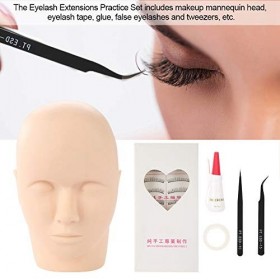 Ensemble professionnel dentraînement dextensions de cils, pour le maquillage et le Massage, tête de Mannequin en Silicone s