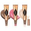 contouring stick, blush stick, highlighter stick avec Applicateur Coussin, Longue Tenue Lisse Léger Clair contouring liquide+