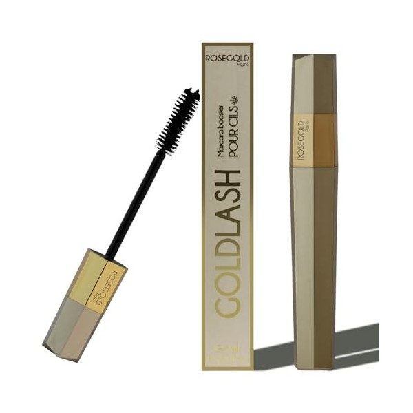 ROSEGOLD GOLDLASH Mascara booster pour cils Épaissit Allongé. Améliore la croissance et la pousse des cils - 99% Naturel Fabr