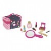 Janod - Vanity Enfant Ptite Miss - 9 Accessoires en Bois Massif Inclus - Jouet dImitation Trousse Beauté et Maquillage, J06