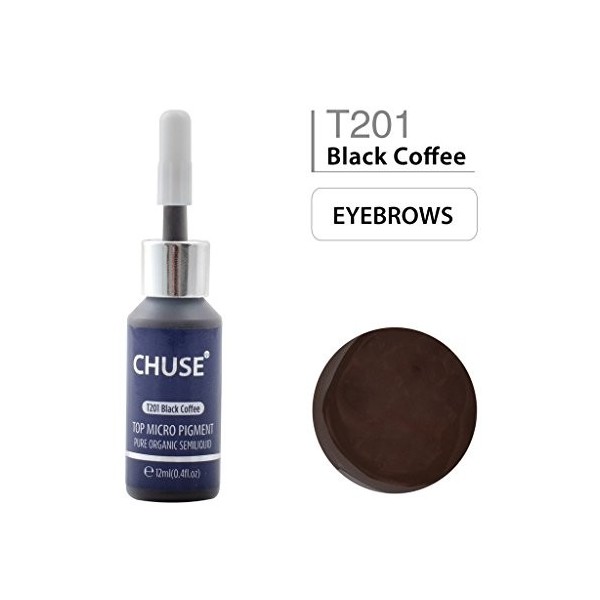 CHUSE T201 Café noir Couleur cosmétique permanente dencre de tatouage de maquillage de micro-colorant de Microblading SGS pa