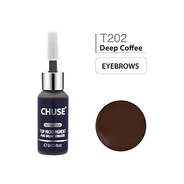 CHUSE T202 Café profond Couleur cosmétique permanente dencre de tatouage de maquillage de micro-colorant de Microblading SGS