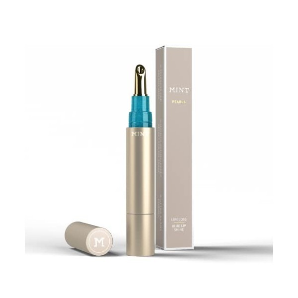 MINT Lipgloss Blue Lip Shine Pearls - Plump Oléoactif - Lip Plumping naturel - Avec effet blanchissant immédiat pour les dent