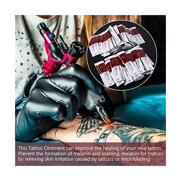 100 Pièces Crème de Tatouage Anti-cicatrice, Entretien Professionnel de la Crème de Tatouage Maquillage de Guérison Plus Rapi