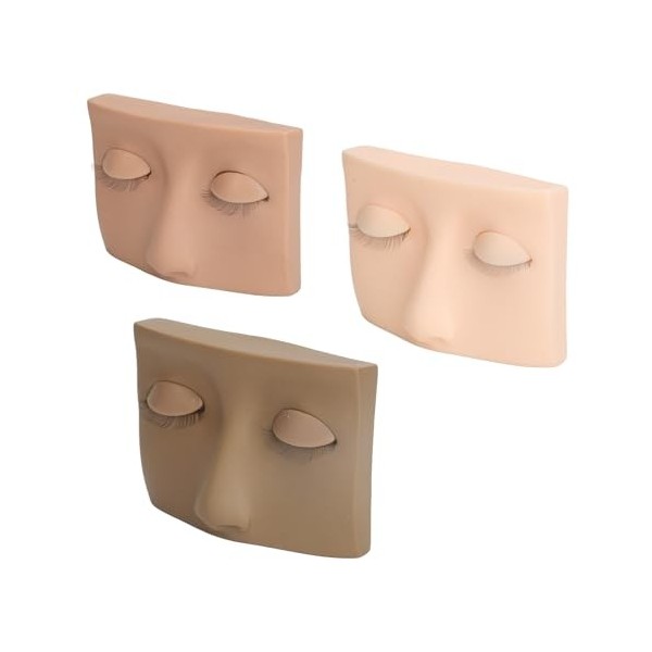 Tête de Mannequin dextension de Cils, Tête de Mannequin de Cils pour la Pratique, 3 Couleurs, Base Robuste, Lavable, avec 9 