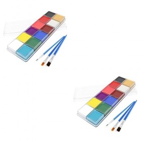 TEHAUX Kit De Maquillage À LHuile Pour Peinture Corporelle 2 Pièces Maquillage Pour Le Visage