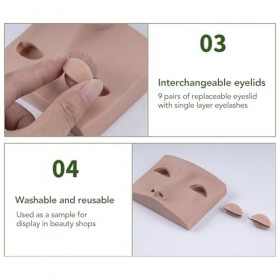 Tête de Mannequin dextension de Cils, Tête de Mannequin de Cils Polyvalente, Facile à Appliquer, 3 Couleurs pour Salon