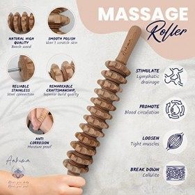 ANHIMA | Masseur Anti Cellulite, Maderotherapie : 1 Brosse Corps a Sec + 1 Rouleau de Massage Anti Cellulite + 1 Gua Sha Corp