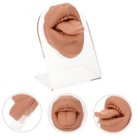 Housoutil 1 Set Langue Nail Modèle De Langue Modèle De Visage Modèle De Pratique De Perforation Formation Faux Bouche En Sili