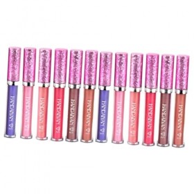 FRCOLOR 12 Pièces Rouge À Lèvres Liquide Longue Durée Rouge À Lèvres Femmes Rouge À Lèvres Miss Brillant À Lèvres Diamant