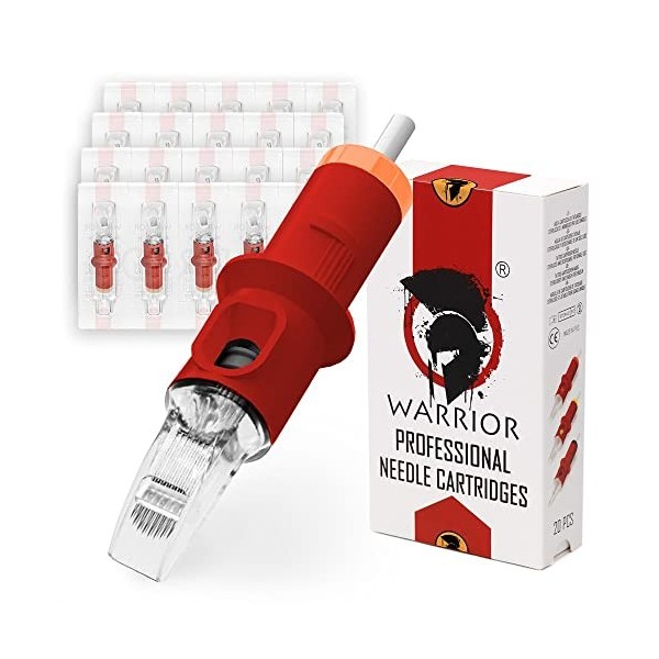 WARRIOR RED Cartouches et daiguilles de Tatouage Curve Magnum Tattoo Needle Cartridge Stérilisée Professionnelle 20 pièces e