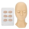 Tête de mannequin pour cils,tête de mannequin dextension de cils avec 3 paires de paupières amovibles, fournitures dextensi