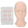 Tête de mannequin pour cils,tête de mannequin dextension de cils avec 3 paires de paupières amovibles, fournitures dextensi