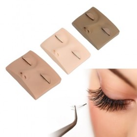 Tête de Mannequin de Pratique de Cils Réaliste avec 9 Paires de Paupières Remplacées, Base Stable, Tête de Mannequin de Cils 