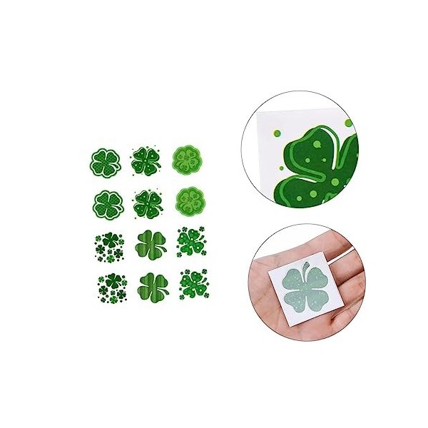 minkissy Lot de 360 autocollants à quatre feuilles pour fête irlandaise St Paddys Autocollant visage trèfle St Patrick Autoco