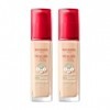 2 x Bourjois Healthy Mix Clean and Vegan Foundation 30ml - 49.5N Fair Ivory