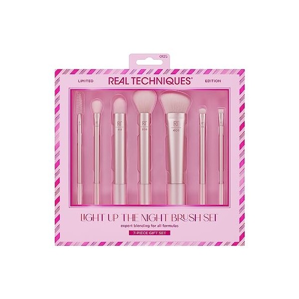 Real Techniques Limited Edition Light Up The Night Brush Kit, 7 Piece Set