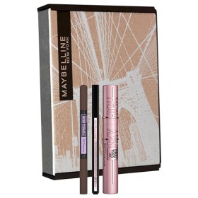 Maybelline New York Sky High, Hyper Easy Liner et Brow Satin Duo Crayon à sourcils 04 Deep Brown