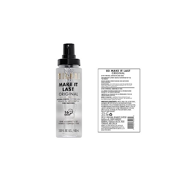 Milani Make It Last Setting Spray Prime + Correct + Set 60ml