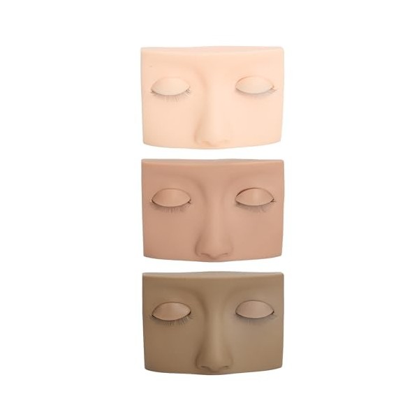 Tête de Mannequin dextension de Cils, Tête de Mannequin de Cils pour la Pratique, Polyvalente, 3 Couleurs, Réaliste, Réutili