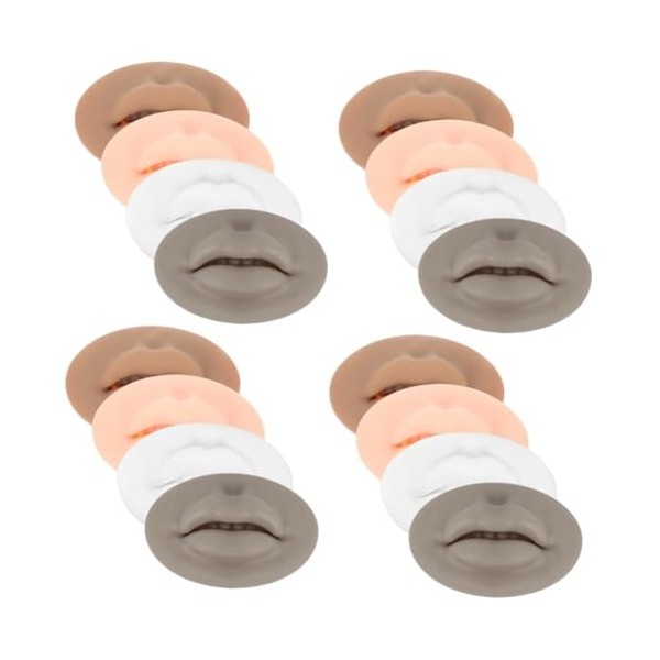 Housoutil 16 Pièces 3D Module Masque À Lèvres Pratique Fausse Peau Pratique Peau Pour Silicone Lèvre Trucs À Lèvres Sourcil P