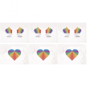 POPETPOP 6 Pièces Arc-En-Ciel Paillettes Autocollant Fierté Arc-En-Ciel Gay Fierté Bachelorette Fierté Arc-En-Ciel Drapeau Lg