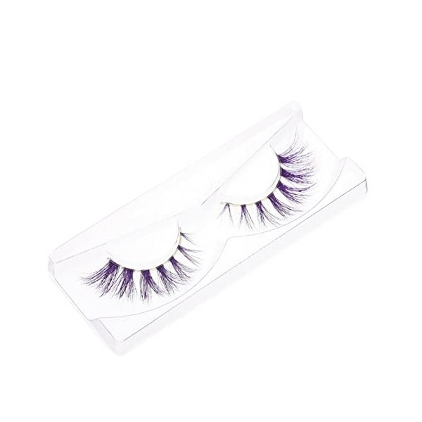 POPETPOP 4 Paires Cils Cosplay Faux Violet La Plume Croix Fibre Manquer