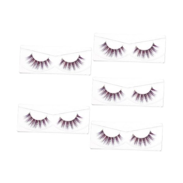 POPETPOP 4 Paires Cils Cosplay Faux Violet La Plume Croix Fibre Manquer