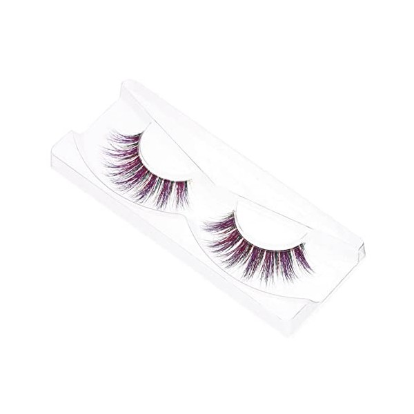 POPETPOP 4 Paires Cils Cosplay Faux Violet La Plume Croix Fibre Manquer