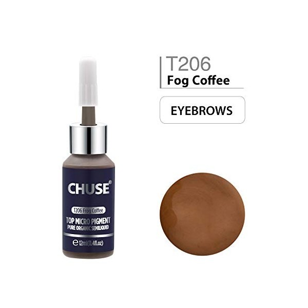 CHUSE T206 Café de brouillard Couleur cosmétique permanente dencre de tatouage de maquillage de micro-colorant de Microbladi