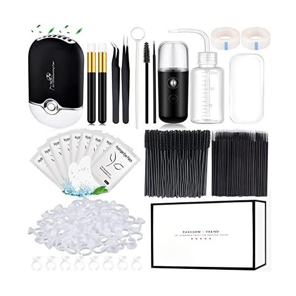 Extension Cils Kit Accessoires Lash Séchoir à Cils USB Portable Nano Pulvérisateur Miroir Pince Gel Patch de Cils Ruban Adhés