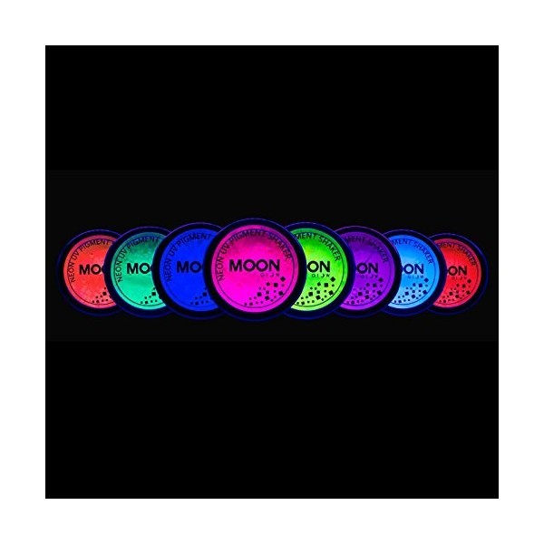 Moon Glow Neon UV Pigment Shaker – Poudre cosmétique Neon Glow, fard à paupières, maquillage pour le visage, les yeux et le c