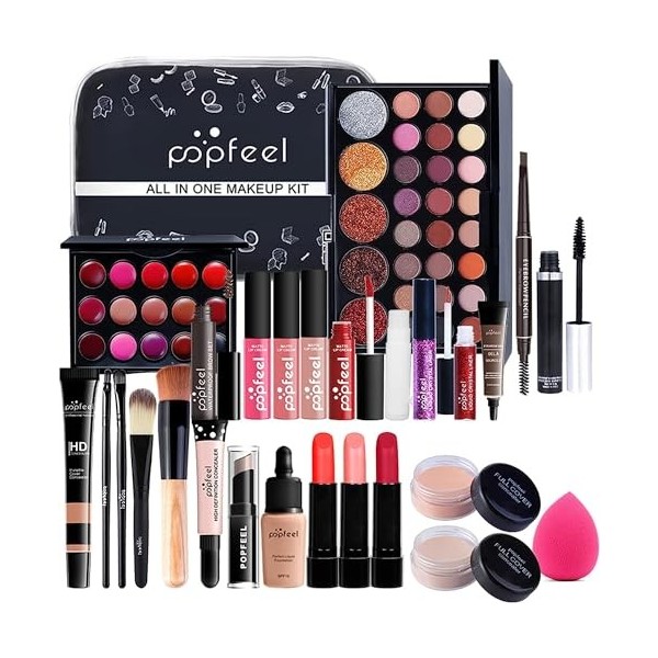 RoseFlower Coffret Maquillage Femme Makeup Kit avec Palette de Fard à Paupières Yeux Maquillage Cosmetics Palettes de Maquill