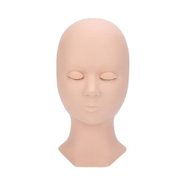 Tête Pratique Dextension de Cils, Tête de Mannequin En Silicone pour Maquillage, Massage, Tête Mannequin Dentraînement Dex