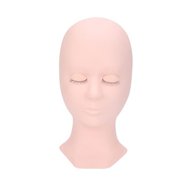 Tête Pratique Dextension de Cils, Tête de Mannequin En Silicone pour Maquillage, Massage, Tête Mannequin Dentraînement Dex