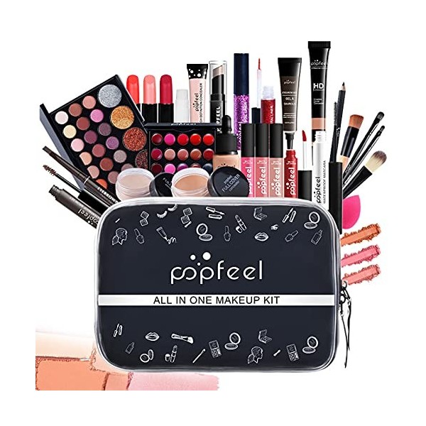 RoseFlower Ensemble de Maquillage 20 pièces, Ensemble de Cosmétiques Multifonctionnels pour Femmes Filles Fard à Paupières Br